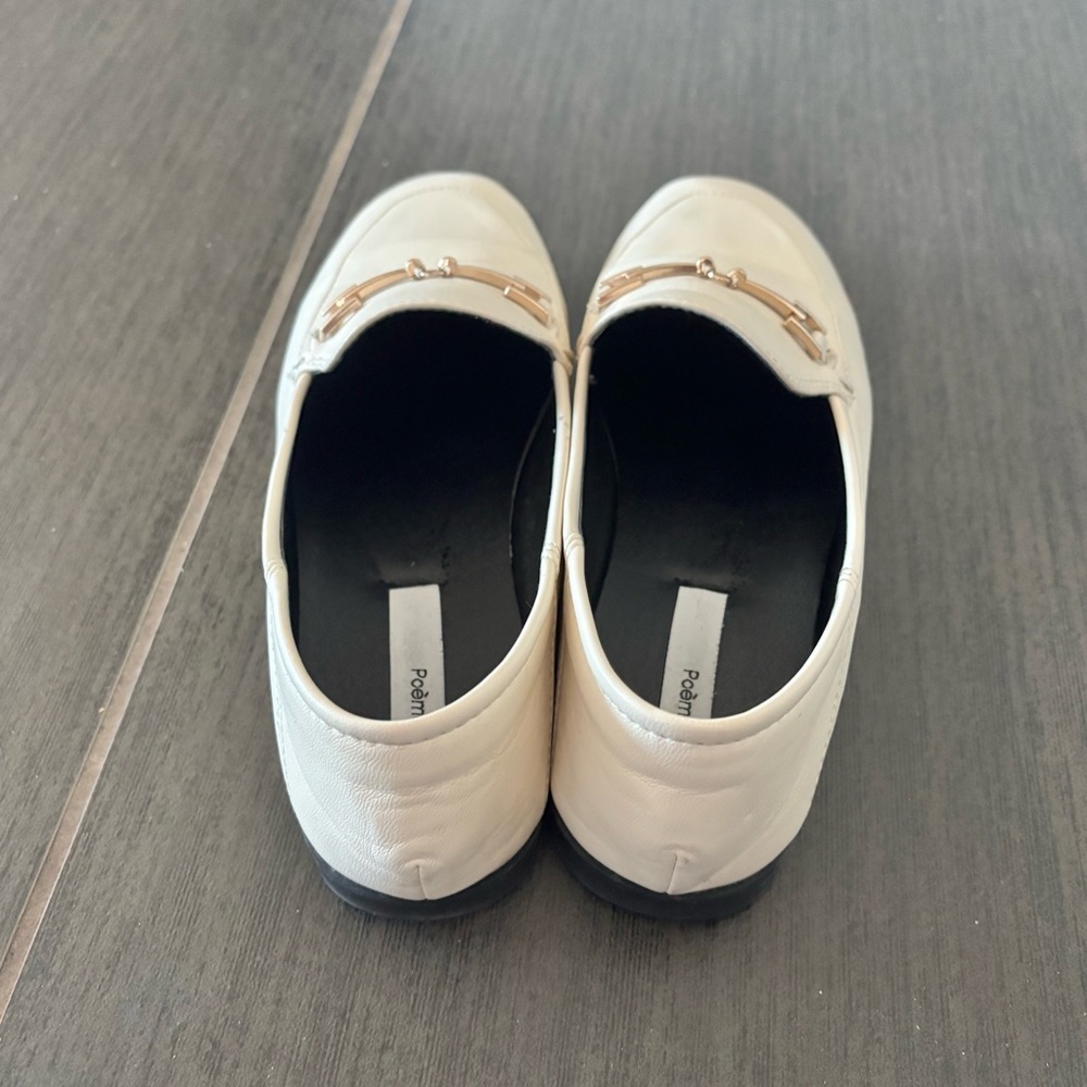 Soft Vegan Leather Cream Loafers - Picture 6 of 7